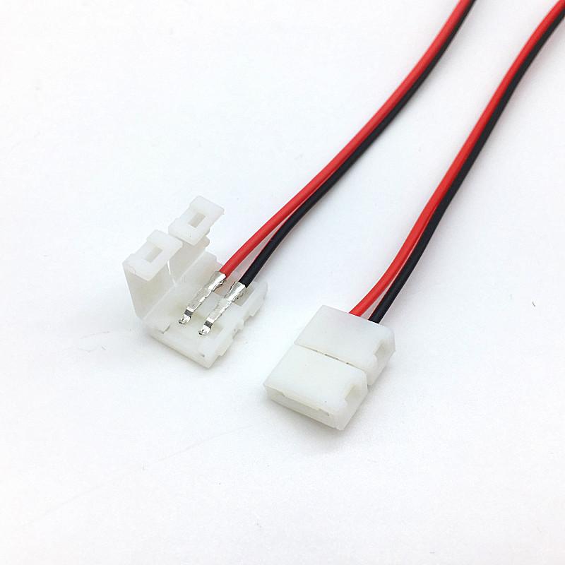 10/20pcs lot No Soldering 2 Pin Led Strip Connectors 8 MM 10 MM Power Wire Connector for 2835/5050 Led Strip Wire PCB Ribbon 4