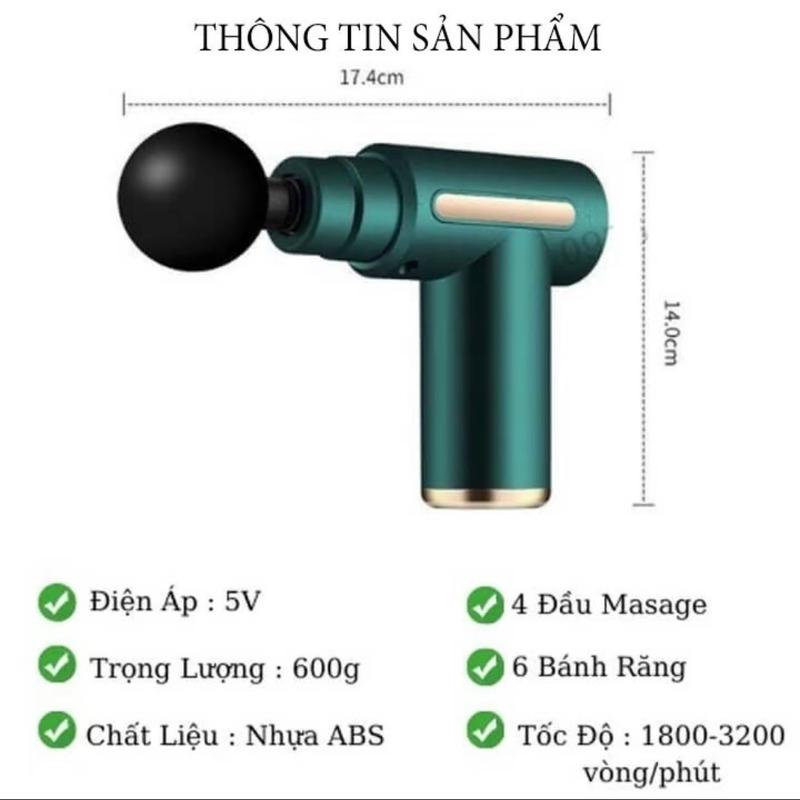 Máy massage cầm tay 4 đầu, 6 chế độ massage cổ vai gáy chân tay, giảm đau nhức mệt mỏi MÀU NGẪU NHIÊN MX2 đấm massager nhỏ 0
