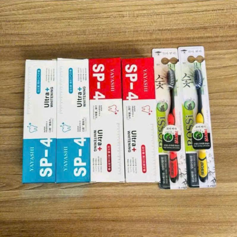 (MUA 4 TẶNG 2) Combo 4 Kem Đánh Răng YAYASHI 2 Xanh 2 Đỏ+ Tặng 2 Bàn Chải Đánh Răng