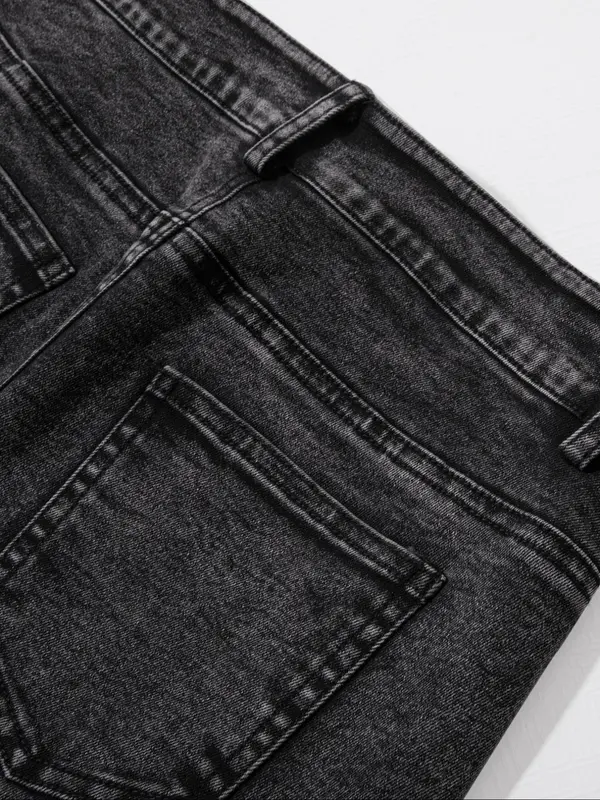 Women's Plain Button Fly Pocket Skinny Denim Jeans, Casual Comfy Stretchy Denim Pants for Daily Wear, Ladies Bottoms for All Seasons 5