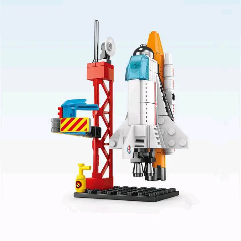 Mainan Rakit Blok Koleksi Pesawat Luar Angkasa Aerospace Rocket 107 Blocks Tinggi 14cm LELE BROTHER - 8858 Mainan Pendidikan Anak 1