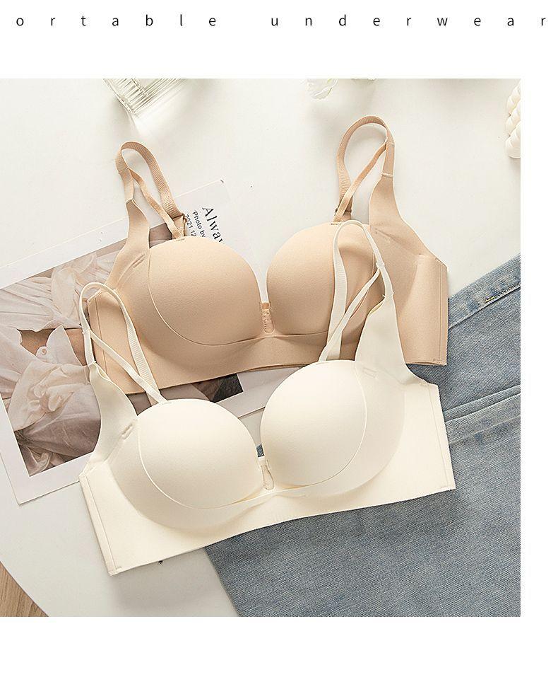 Product Introduction of Hand Palm Tray Small Chest Big Chest Push up Stable Non-Slip Anti-Sagging Autumn and Winter Bra Seamless Wireless Bra 8