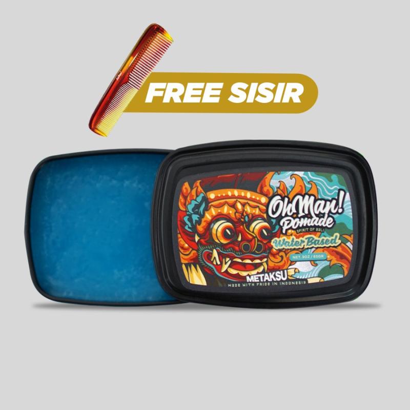 OhMan Pomade Metaksu Water Based 85GR Free Sisir Hitam minyak  rambut 1