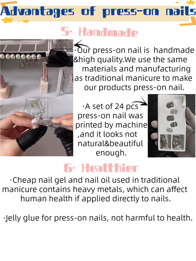 Product Introduction of 【A44】Cat Eye | Handmade Press-on Nails, False Nails, Manual Nails, Original Fashion Design | Comes with Manicure Toolkit, Jelly Gel, Glue 13