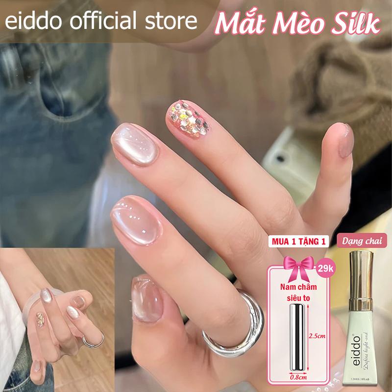 { Eiddo nails } Mắt mèo Silk chai 12ml - Mắt mèo ánh trăng cực quang tone hồng nhẹ nhàng - mắt mèo ánh trăng tone hồng thạch siêu sáng chai 12ml- tặng kèm nam châm