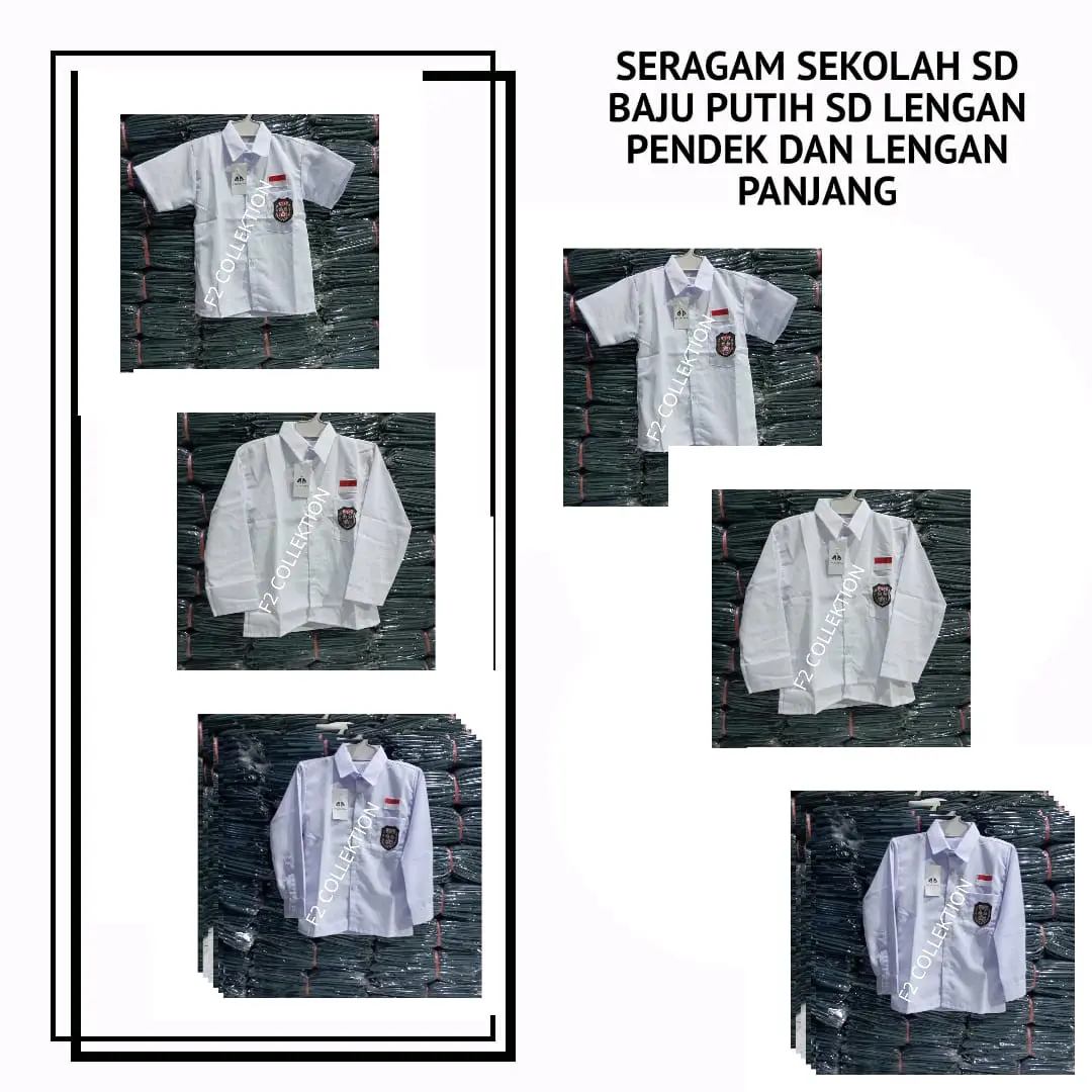 Seragam Sekolah Sd/Baju Putih SD Lengan Panjang Dan Lengan Pendek