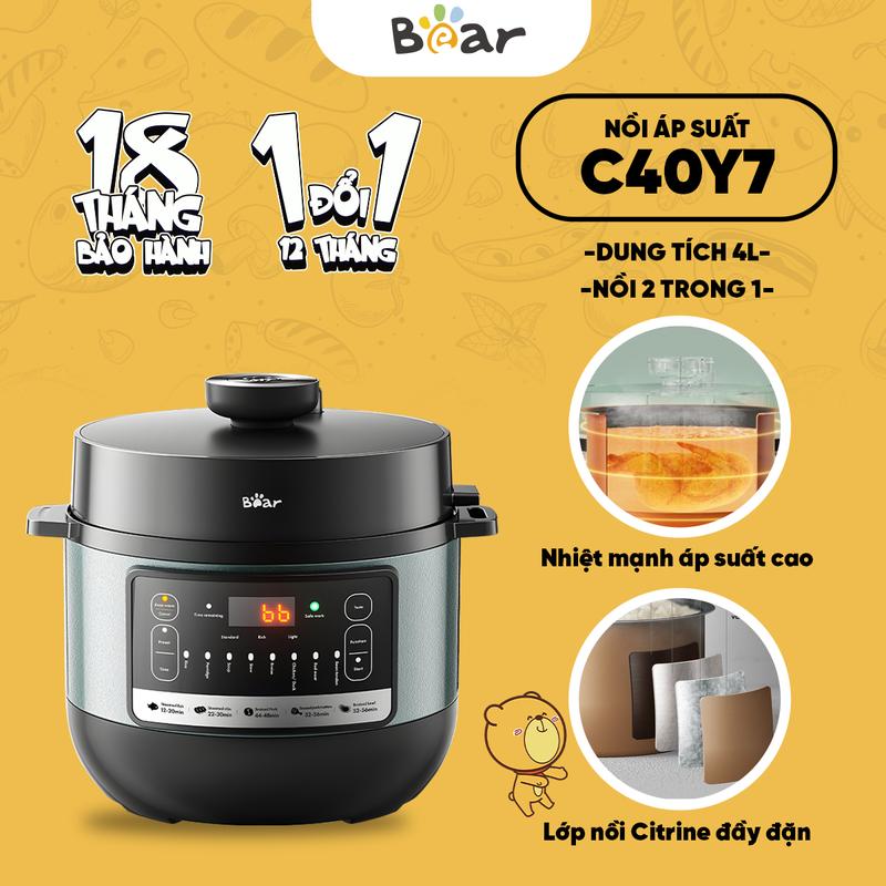 Nồi Áp Suất Đa Năng 4L Bear YLB-C40Y7 - Hàng Chính Hãng