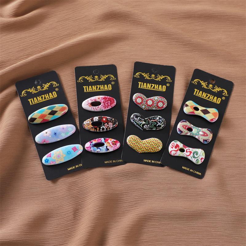3pcs/Set Fashion Printed Bandana Needle Heart Oval Pin Scarf Fixed Buckle Anti Shedding Safety Pin Gift for Girlfriend Love Bow Safety Hijab Pins Accessories 4
