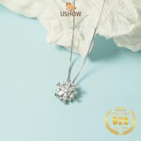Gambar USHOW 925 Perak Penuh Berlian Snowflake Kalung Liontin - 925 perak dari USHOW Kab. Gresik 5 Tokopedia