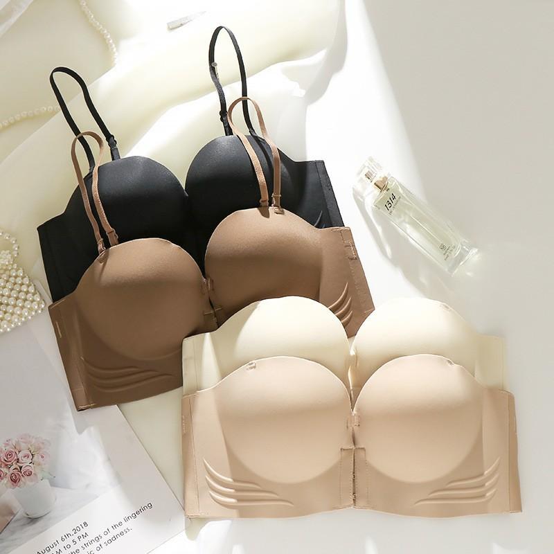 Product Introduction of Thick Sponge Fashion Girl Front Closure Small Chest Bra Women's Soft Wireless Underwear Ladies Push Up Lingerie Female Bralette 32