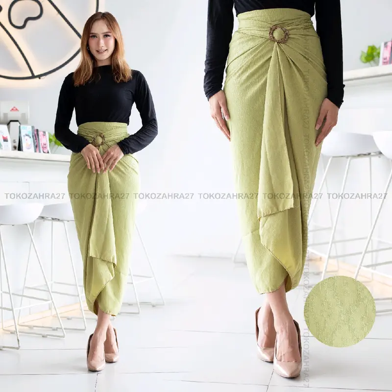 Rok Lilit Polos Songket Emboss Bawahan Kebaya Viscose Premium By Toko Zahra 27 Kain Serut Wanita 4