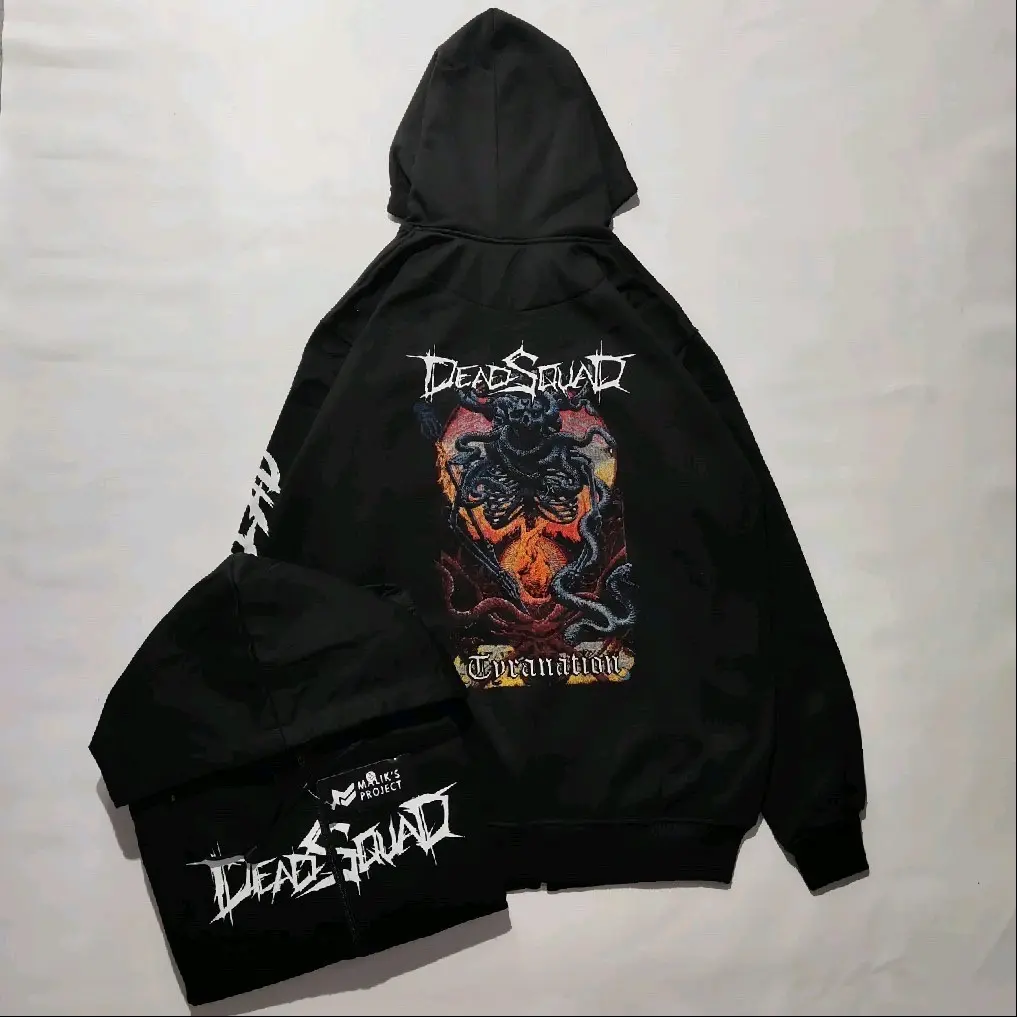 Hoodie Zipper Hardcore Burgerkill Unisex Pria Dan Wanita Premium