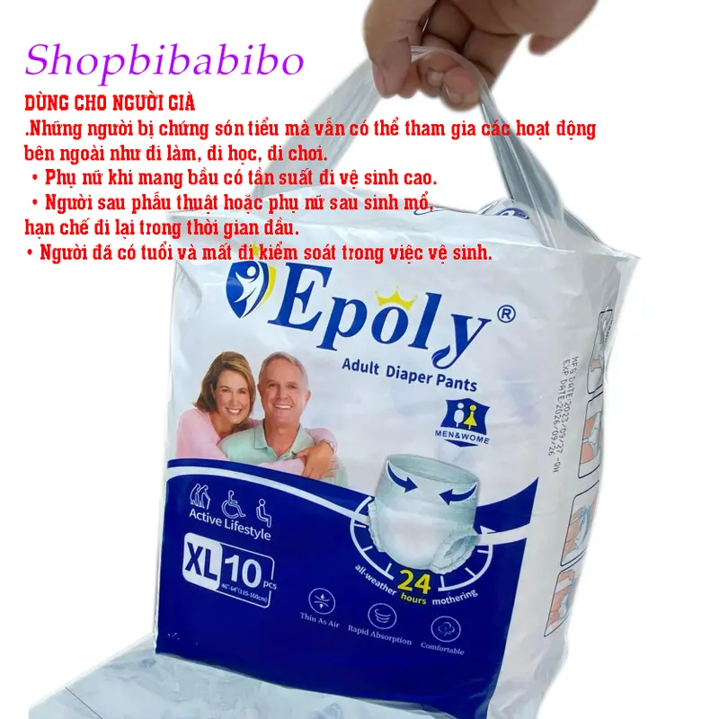 Bỉm quần người già Epoly/Ipaly chất lượng giá tốt combo 50 miếng M-L-XL 40 đến 85kg 4