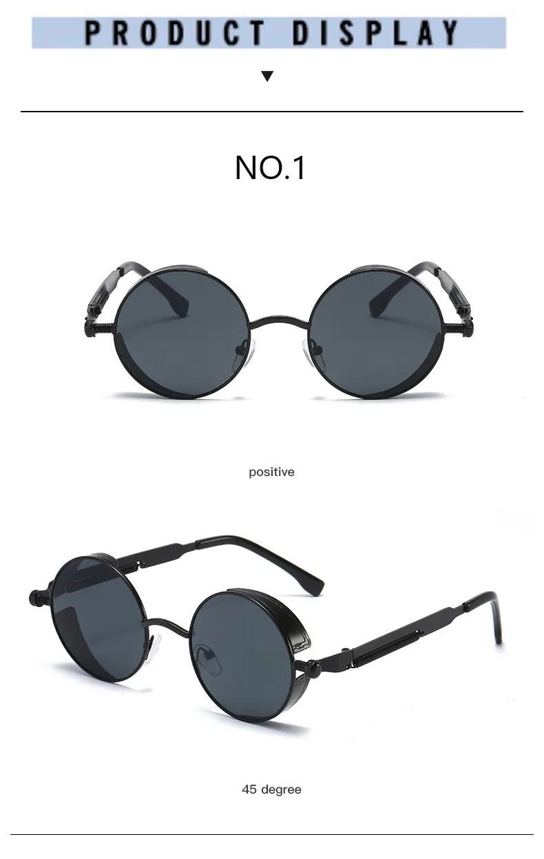 Product Introduction of Metal Steampunk Sunglasses Men Women Fashion Round Glasses Brand Designer Vintage Sun Glasses High Quality Sun Oculos 2021 22