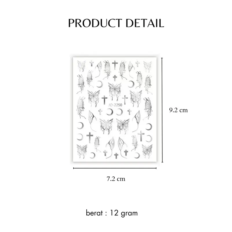 Stiker Kuku 3D Motif Laser Butterfly Minimalis/Stiker Kuku Kupu-Kupu Aesthetic Minimalis/Nail Art Decoration 4