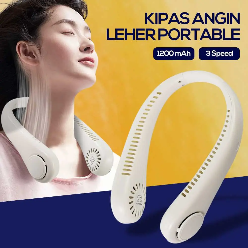 Kipas Angin Leher Portable 3 Speed Adjustable 1200mAh