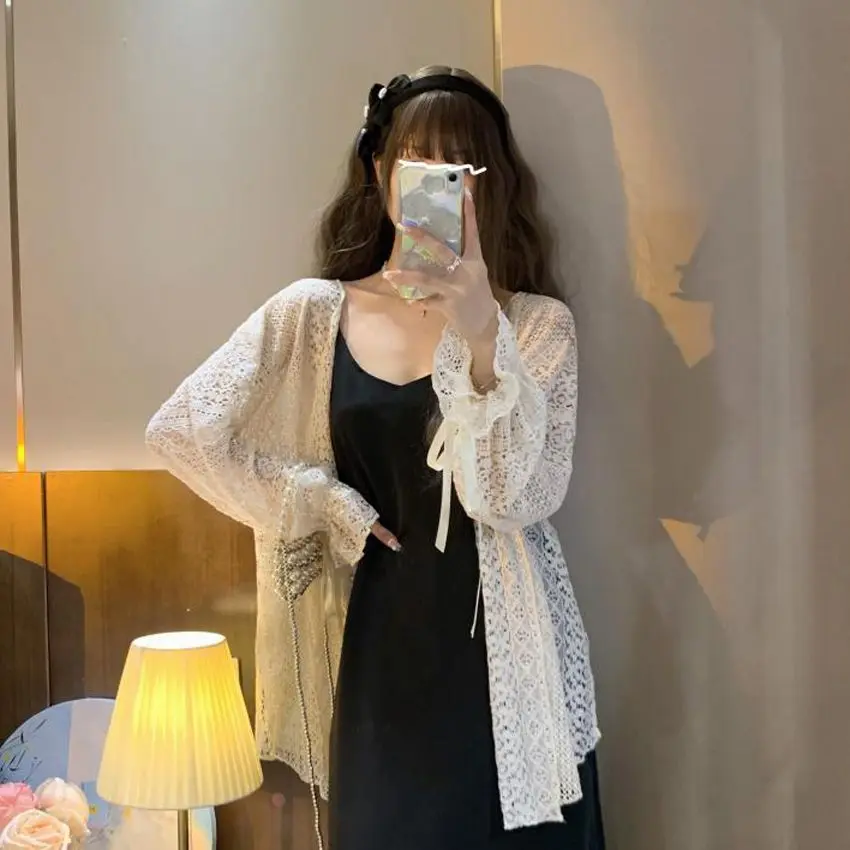Áo Cardigan Chống Nắng, Phong Cách Pháp, Tay Áo Thả Vai, Thiết Kế Độc Đáo Dành Cho Nữ, Áo Khoác Mỏng Mùa Hè, Khăn Choàng, Áo Mặc Bên Ngoài Đi Kỳ Nghỉ Sang Trọng, Che Phủ