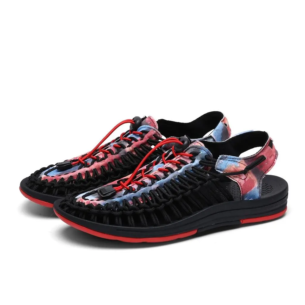 Sandals Men Women Woven Shoes Summer Beach Lightweight Anti-Slip Outdoor Couple