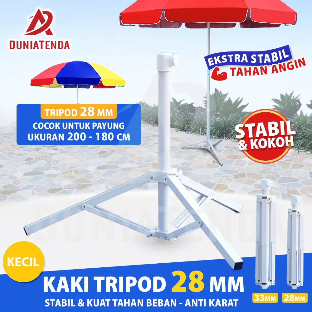 DT Tiang Penyangga Payung Kaki dudukan Payung Jualan Tripod Penyangga Tenda Dagang Diameter 28CM