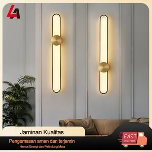 Lampu dinding kamar tidur Tempel aesthetic Hias ruang tamu minimalis Tembok teras LED 3Warna tempel Lampu Lorong taman dinding modern Wall moulding Tidur vintage Lampu tidur