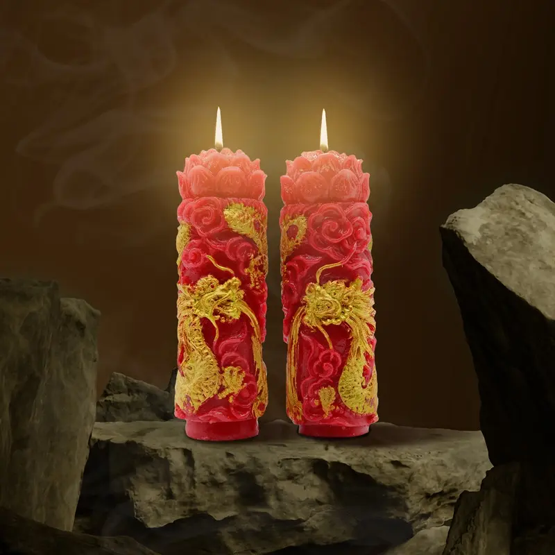 Nến Đôi Trụ Rồng VivianVu's Candles Trang Trọng Phù Hợp Lễ Chùa Cũng Bái - Nến Tâm Linh VivianVu's Candles 7
