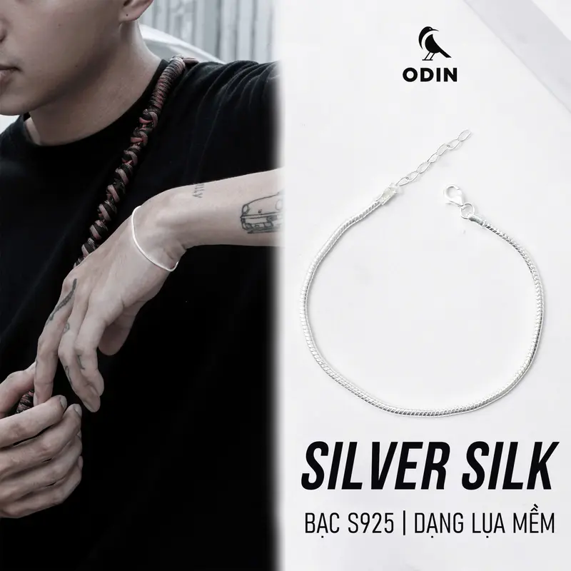Vòng tay bạc ODIN Silver Silk 2mm dạng lụa mềm sang trọng, tối giản Bạc s925 - bảo hành 12 tháng 0