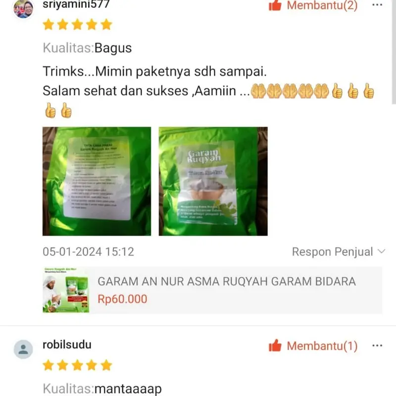 Garam Ruqyah Bidara An Nur 300gr - Original Dan Siap Pakai Buy 2 Free 1 Sudah di Asmak 6
