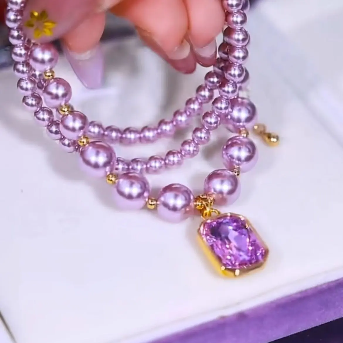 Vòng Cổ Pha Lê, Zircon Ngọc Trai Tím, Sang Trọng Và Đơn Giản, Cao Cấp Và Thanh Lịch, Phong Cách Pháp, Thích Hợp Cho Áo Len Dễ Phối Đồ Giá Cả Phải Chăng, Phong Cách Thanh Lịch Và Sang Trọng