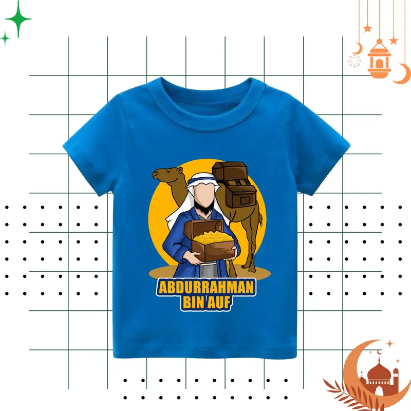 Man Cloth Baju Kaos Dakwah Islam Anak Laki Cowok Sahabat Nabi Abdurrahman Bin Auf Bahan Katun Combed 30s fashion pakaian Muslim 4