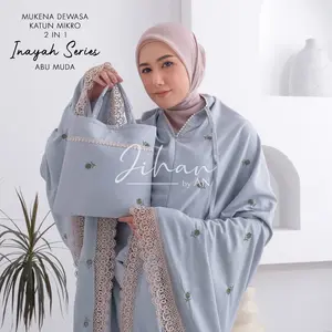 Mukena Katun Mikro 2in1 INAYAH SERIES Mukena bordir bunga timbul Dewasa