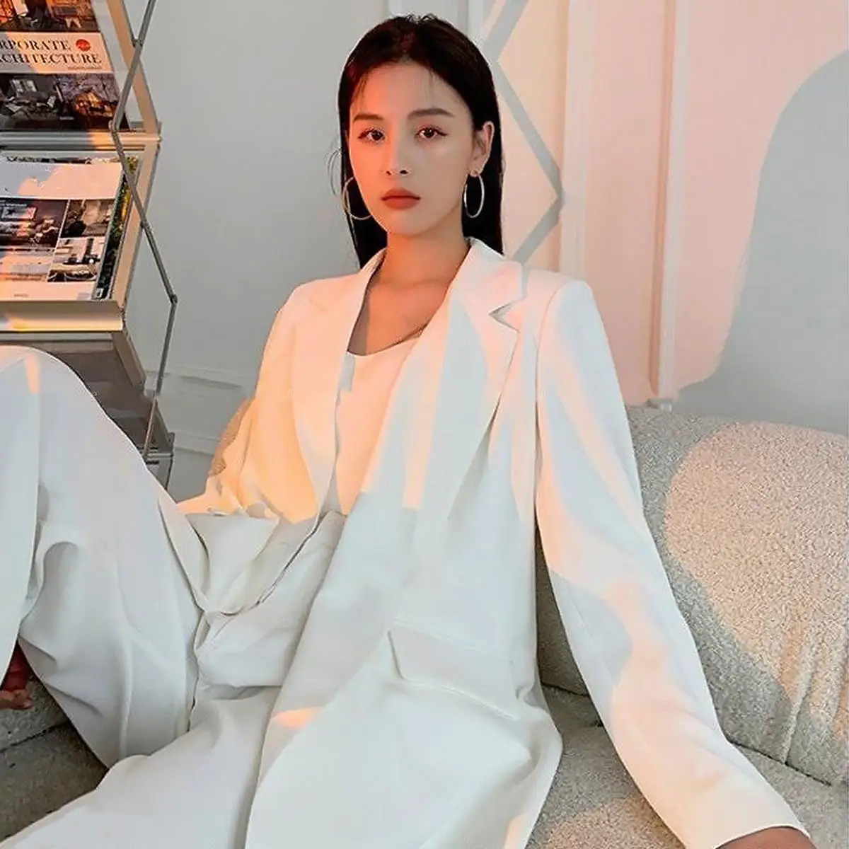 ÁO VEST 2 LỚP NỮ, 2 túi thật 2 bên, có lót mềm mịn, form suông rộng size SM Women Jacket Top Voi Áo Khoác (KO ĐỆM VAI-NO.01) - 1