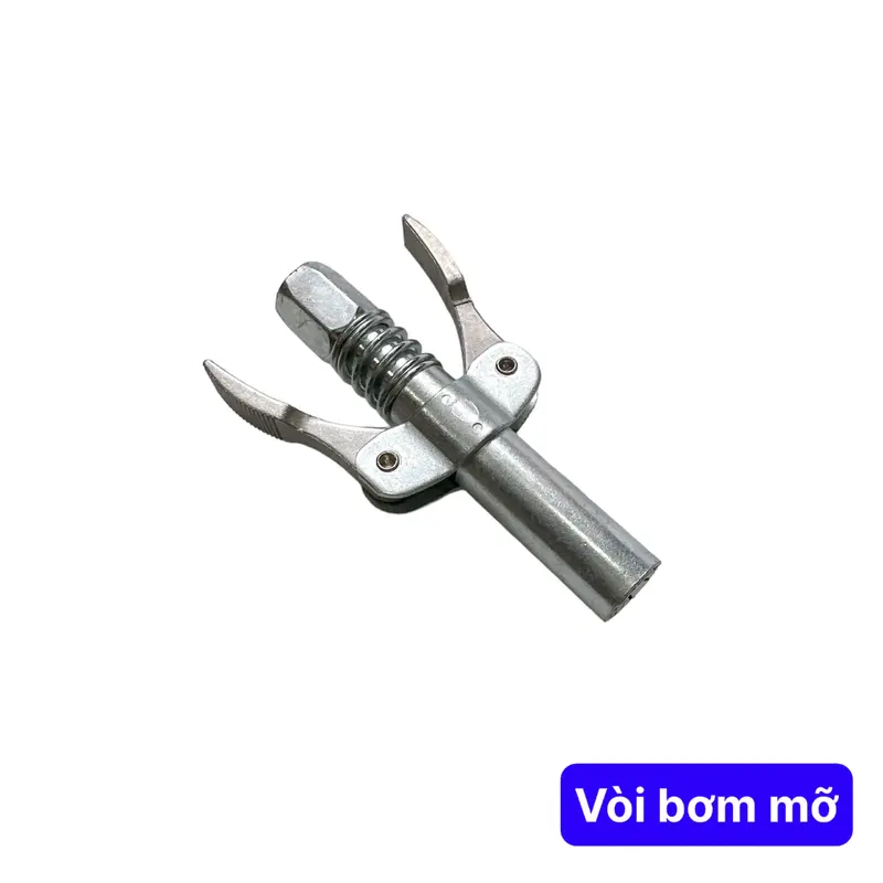 Đầu bơm mỡ lò xo bôi trơn áp suất cao, dạng 2 kẹp 6 chấu khóa tiện dụng rhino 1