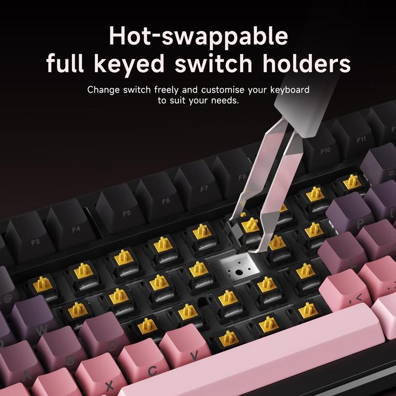 AJAZZ AK820 MAX PLUS Wireless Keyboard, Rechargeable 3-mode Mechanical Keyboard with Screen, Hot-swappable RGB DIY Keyboard for Gaming 6