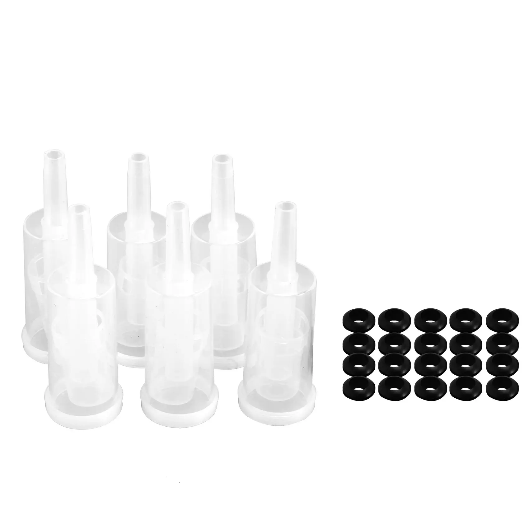 Set Kunci Udara untuk Penapaian, 20 Keping Grommet Silikon dan 6 Keping Kunci Udara Plastik untuk Memelihara, Membancuh, Membuat Wain, Menapai Sauerkraut
