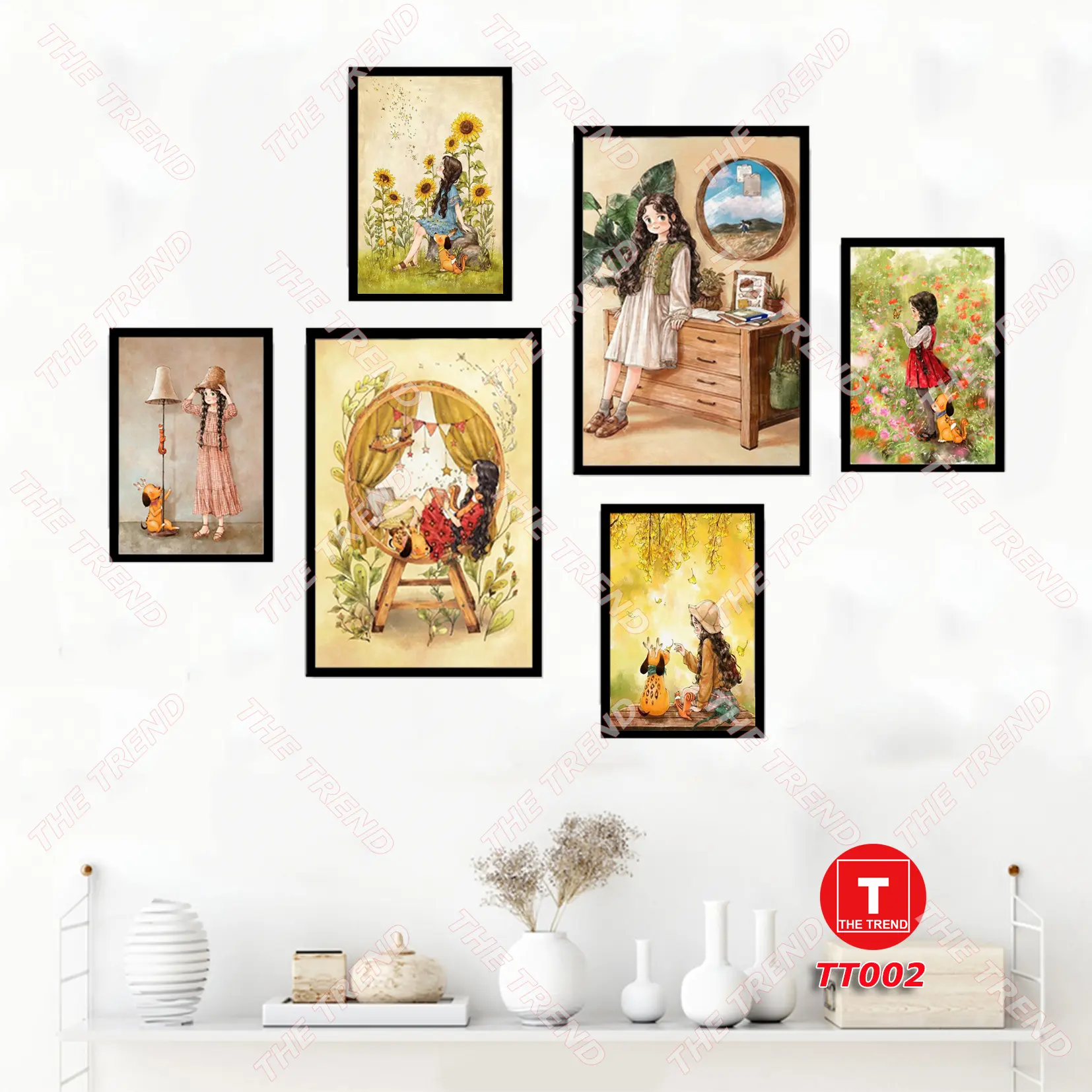 Bộ 6 tranh dán treo tường, decor dán tường, mẫu mới, trang trí, không cần khoan, tranh dán tường giá rẻ, tranh trí nhà cửa, phòng ngủ,  phong cảnh đẹp