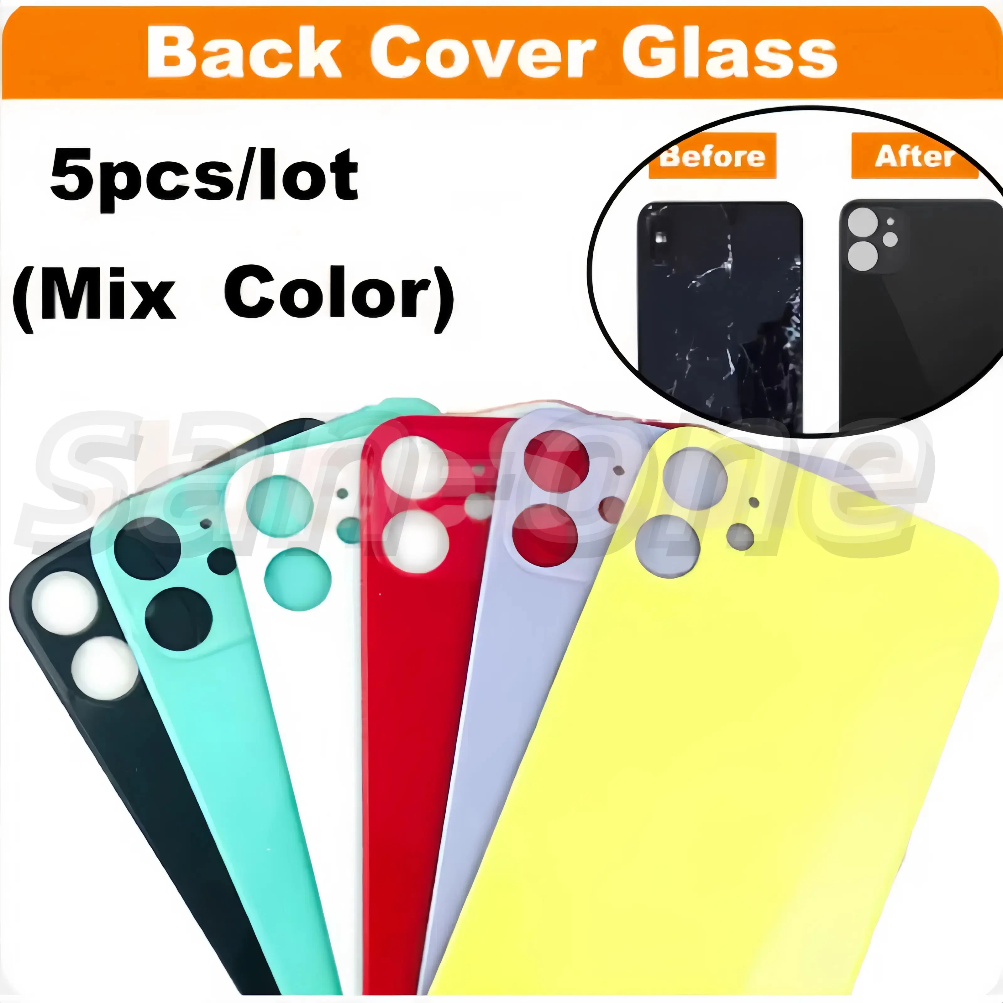 For iPhone 11 High Quality with Wide Big Bigger Hole Rear Glass Housing Battery Cover Replacement Back glass replacement