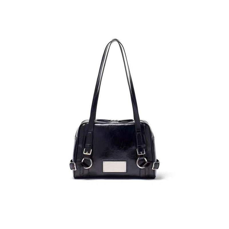 Product Introduction of 2025 South Korea New Shoulder Motorcycle Bag Special-Interest Design Bowling Bag Commuter Large Capacity Totes Vintage Handbag 0