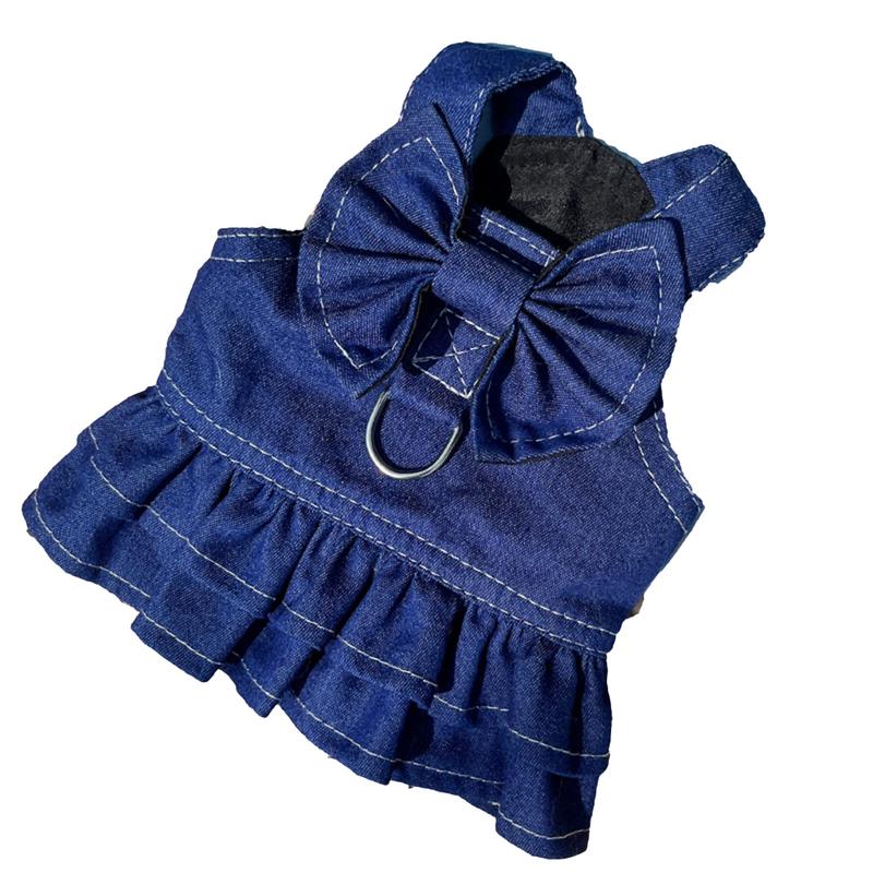 Kejixsa-Váy Denim Phong Cách Thú Cưng, Áo Vest Ngoài Trời, Quần Áo Không Tay Cho Chó Con, Quần Áo Bó Sát 0