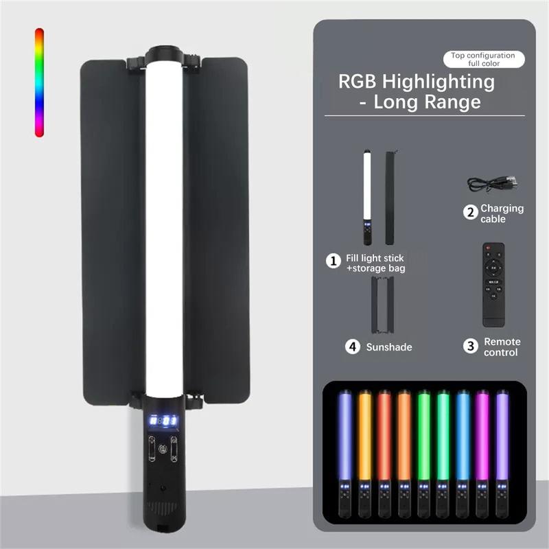 【 Hàng Có Sẵn 】 đèn Lấp Đầy Để Chụp Ảnh, Gậy Đèn Lấp Đầy Nhiệt Độ RGB / Ba Màu, Gậy Đèn LED Cầm Tay Di Động Nhiều Màu Sắc Có Vách Ngăn, Đèn Chụp Trong Nhà, Đèn Tạo Không Khí Phát Sóng Trực Tiếp Ngoài Trời Đủ Màu 8