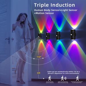 Colorful Gradient Atmosphere Light, Human Body Sensing Night Light, Intelligent Light Control Magnetic Wall Light.Cahaya Suasana Kecerunan, Berwarna-warni, Penderiaan Badan Manusia, Lampu Malam, Kawalan Cahaya Pintar, Lampu Dinding Magnetik