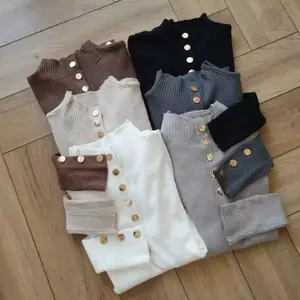 TERBARU LOWPRICE INARA BLOUSE RAJUT KANCING KOREAN STYLE VIRAL Slim-fitting