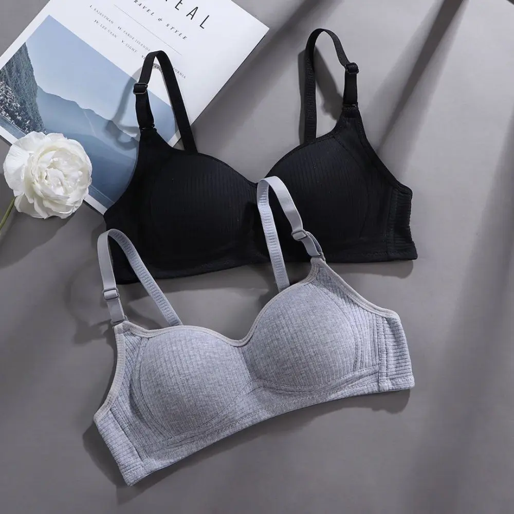 Đồ Lót Cotton Nguyên Chất, Dành Cho Nữ Sinh Trung Học Phong Cách Hàn Quốc, Áo Ngực Không Có Vòng Thép, Mỏng Và Nhỏ, Ren, Tập Hợp Để Ngăn Ngừa Chảy Xệ, Thu Thập Ngực Bên