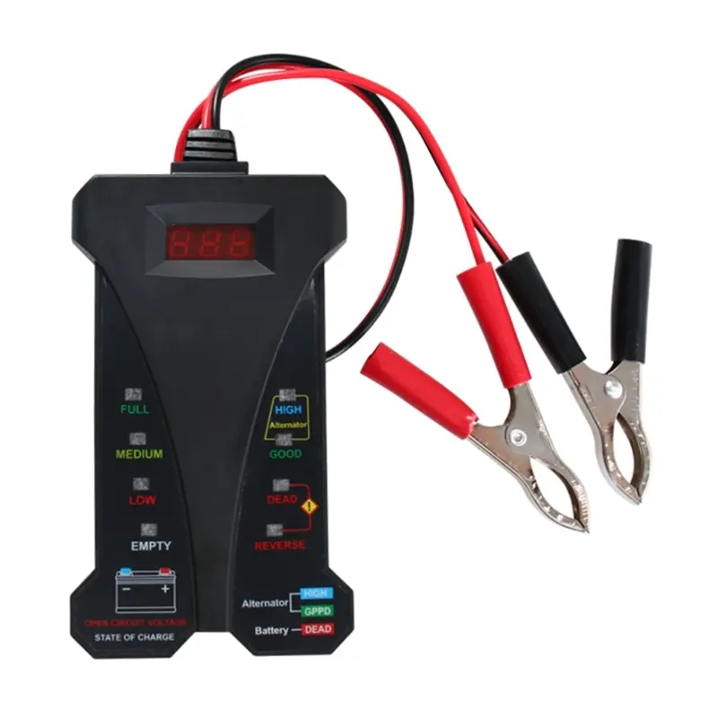 【Ready Stock】 Digital Battery Detectors Reliable Alternator Tester LCD Display LED Indicator Batter Meter for Car & Quick Readout