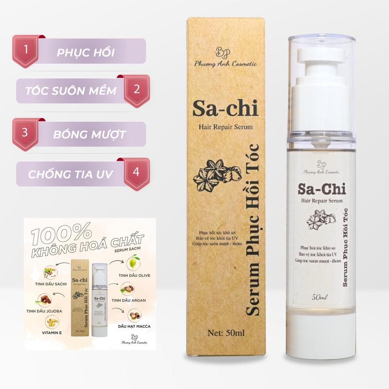 SERUM Sachi Phục Hồi, Cấp Ẩm, Chống Nắng Cho Tóc Phương Anh Cosmetic 50ml (SA-CHI Hair repair serum) Nữ Chăm Sóc Tóc Dưỡng Tóc Women 1