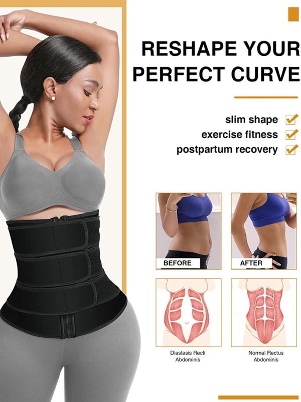 Women's Velcro Waist Trainer, High Stretch Zipper Waist Cincher, Tummy Control Body Shaper, Women's Shapewear for All Seasons 3