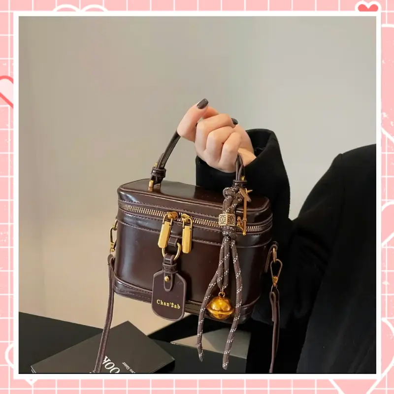 Túi xách nữ đeo chéo túi cốp nữ da trơn kèm chuông thời trang sang chảnh K254 Bag Nhung 4