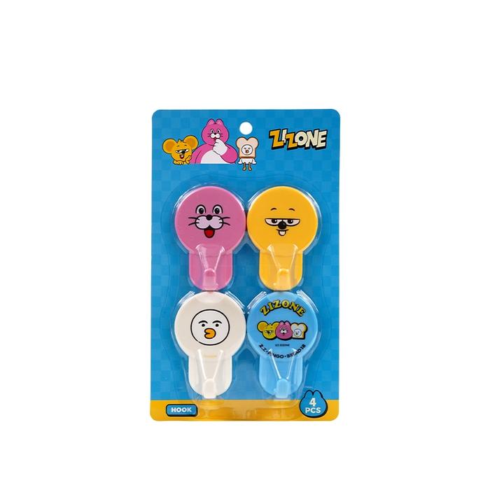 Gambar [OHSOME x Zizone] -  Zizone Solo Corner Sticky Wall Hooks Pengait Baju Serbaguna Karakter Zizone 4PCS - 4 PCS dari OHSOME Homeliving Kab. Bekasi 5 Tokopedia