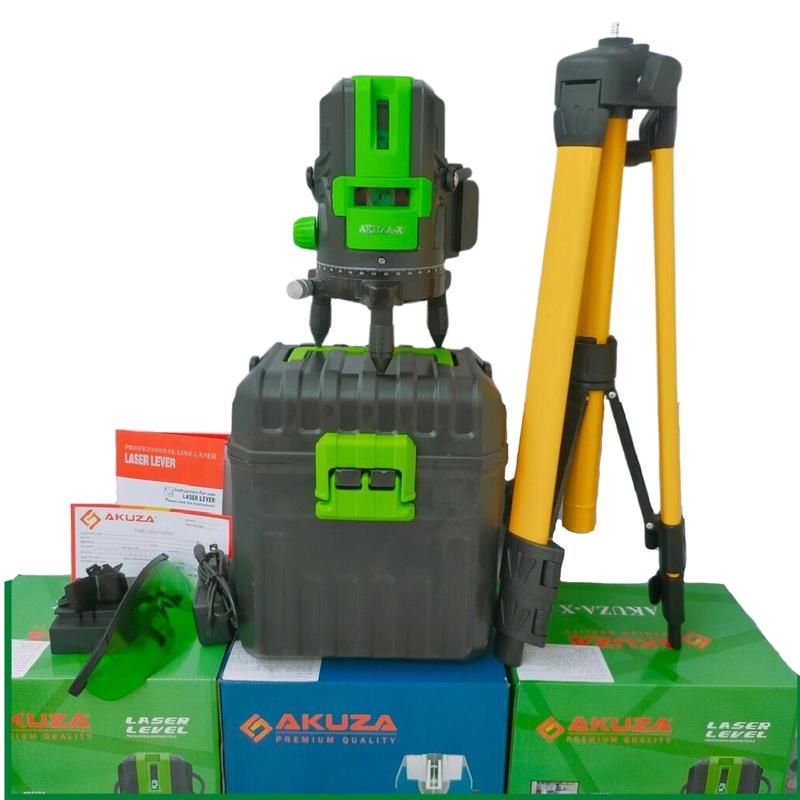 Máy Cân Bằng Laser Bắn Cốt 5 tia xanh AKUZA X, 2 Pin Sạc, Phím Cảm Ứng Bóng LED