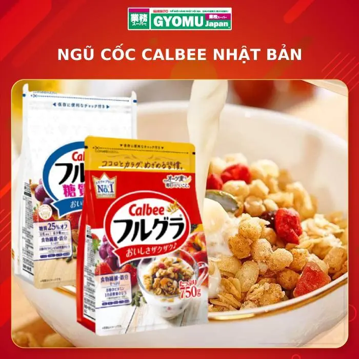 Ngũ Cốc Trái Cây Calbee Nhật Bản đủ vị, Ngũ Cốc Ít Đường
