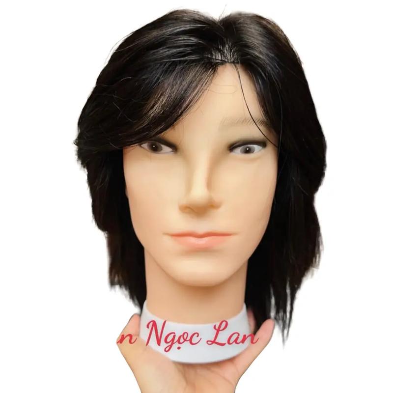 ( Canh Nam hoá chất )  Đầu canh nam học cắt tóc ,Học Sấy , Học nhuộm Tóc canh dày, mềm ít rụng  ( Dài :35cm ) Wig Tóc Giả ( Chưa Bao Gồm Chân Canh )